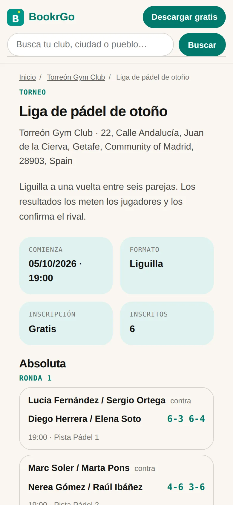 Ligas y ranking