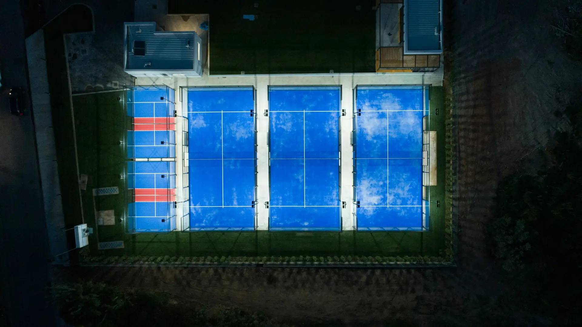 Padel courts seen from above