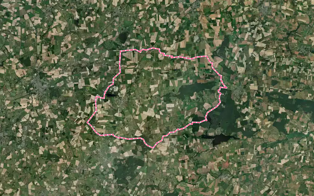 Vue satellite de Abbaretz avec ses contours administratifs