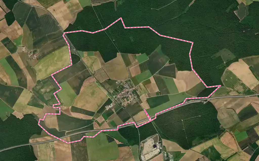 Vue satellite de Abbéville-lès-Conflans avec ses contours administratifs
