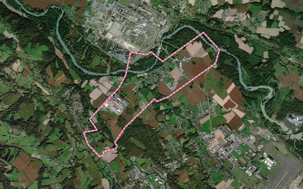 Vue satellite de Abidos avec ses contours administratifs