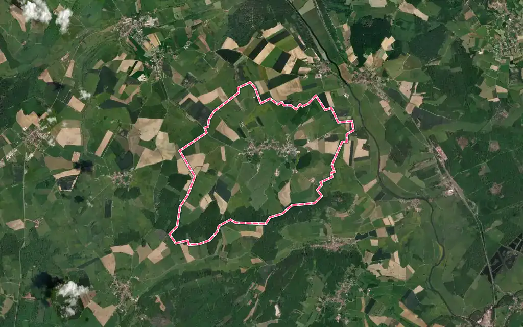 Vue satellite de Aboncourt-Gesincourt avec ses contours administratifs