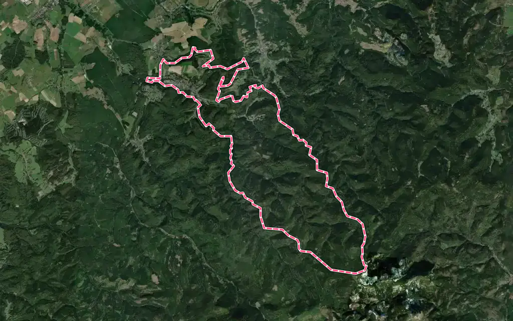 Vue satellite de Abreschviller avec ses contours administratifs