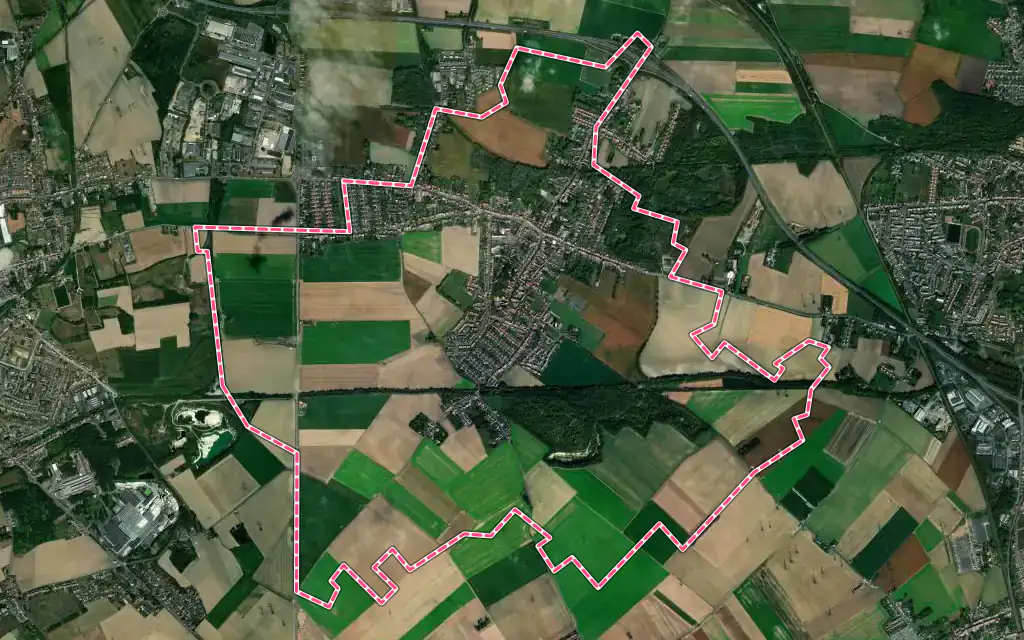 Vue satellite de Abscon avec ses contours administratifs