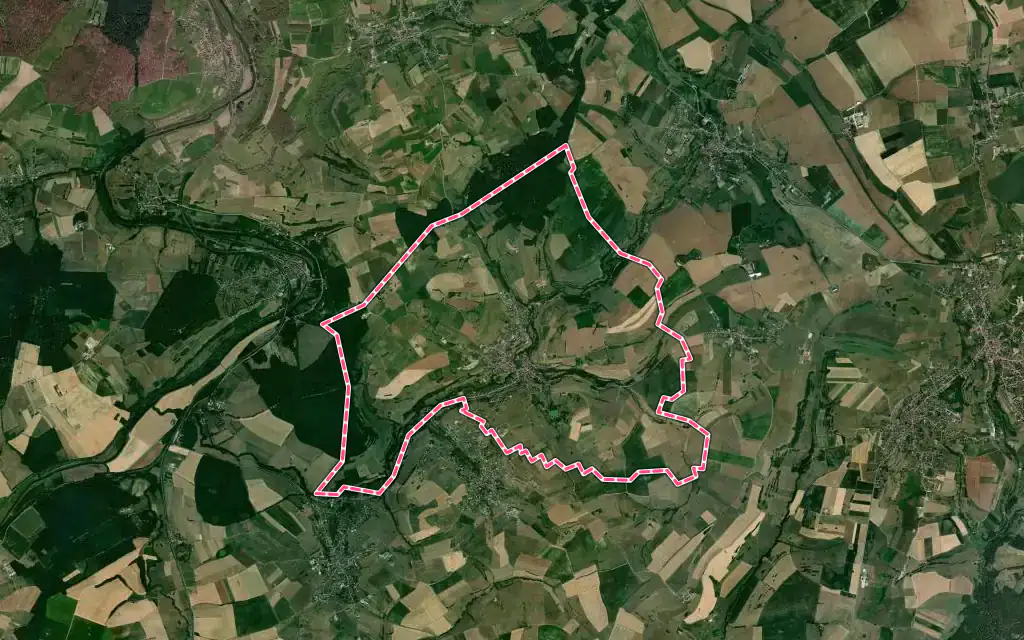 Vue satellite de Achen avec ses contours administratifs
