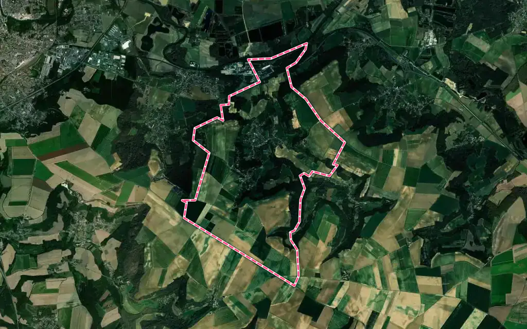 Vue satellite de Acy avec ses contours administratifs