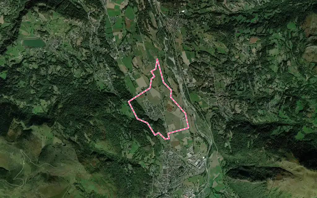 Vue satellite de Adast avec ses contours administratifs