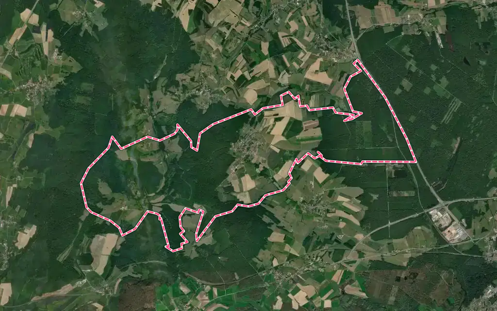 Vue satellite de Adelans-et-le-Val-de-Bithaine avec ses contours administratifs