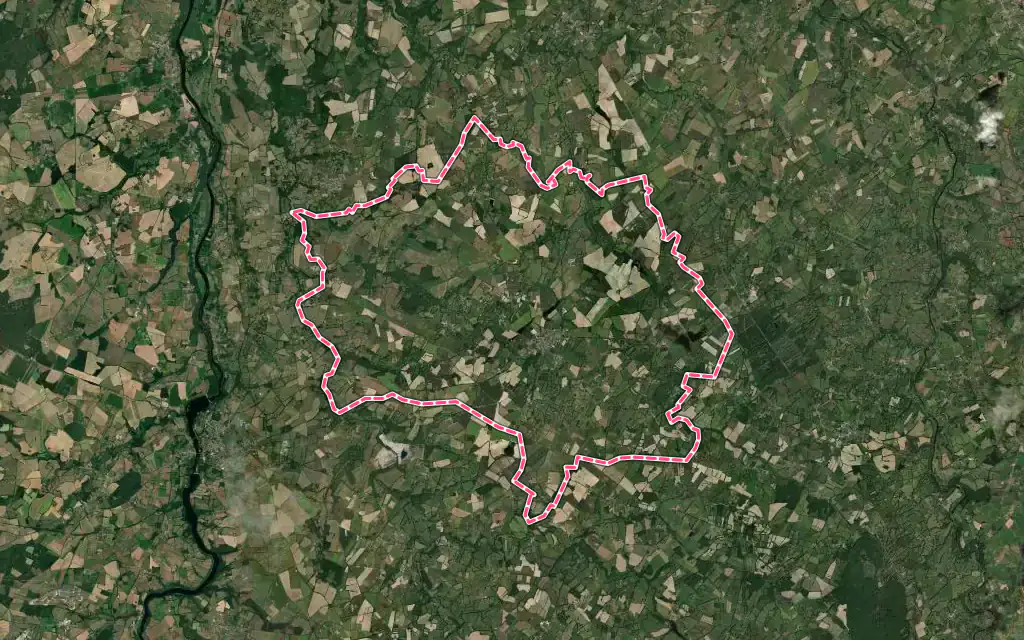 Vue satellite de Adriers avec ses contours administratifs