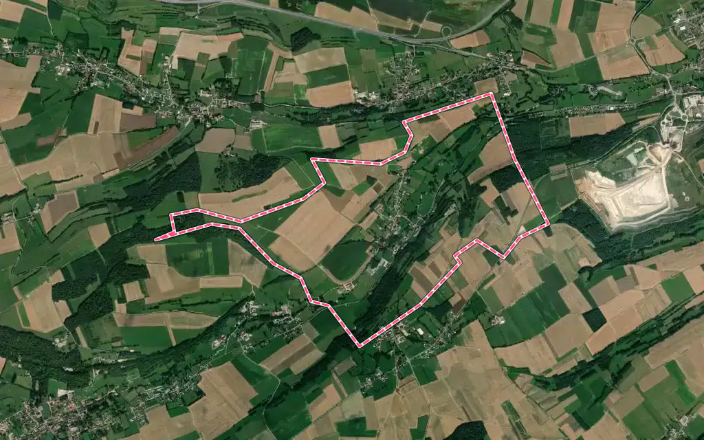 Vue satellite de Affringues avec ses contours administratifs