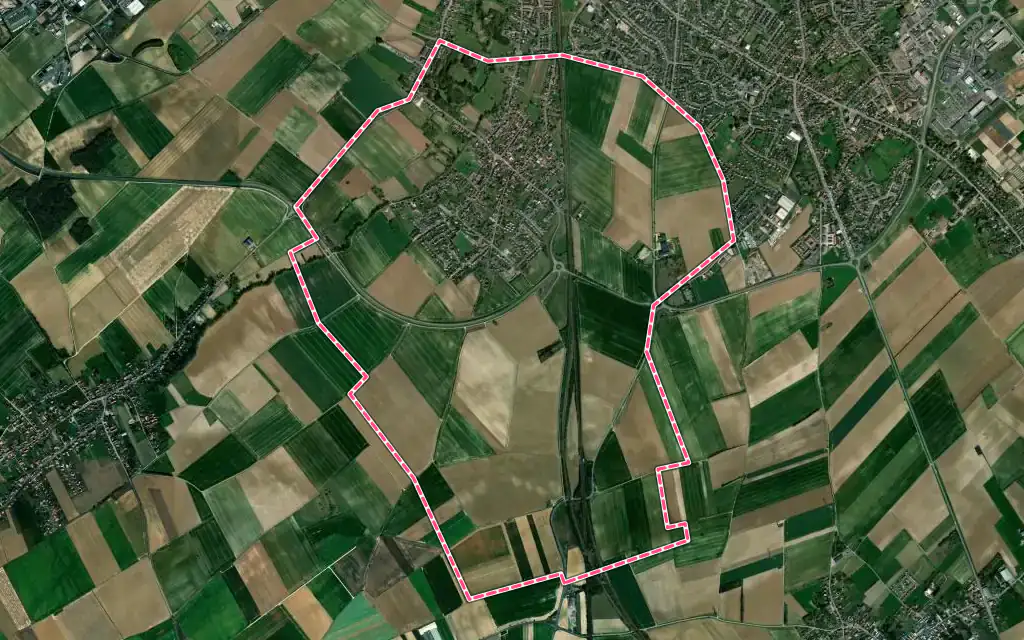 Vue satellite de Agny avec ses contours administratifs