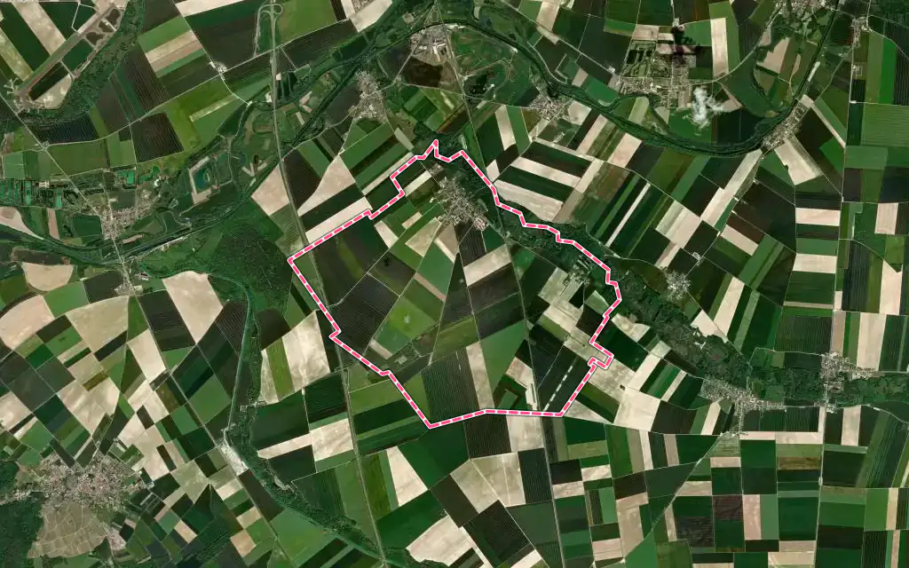 Vue satellite de Aguilcourt avec ses contours administratifs