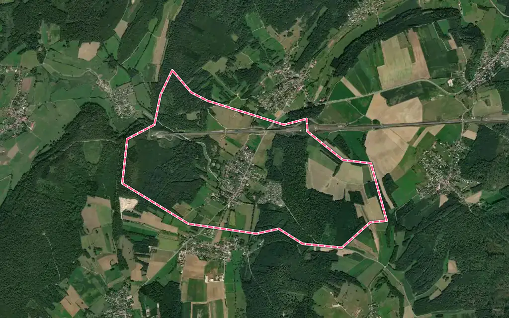 Vue satellite de Aibre avec ses contours administratifs