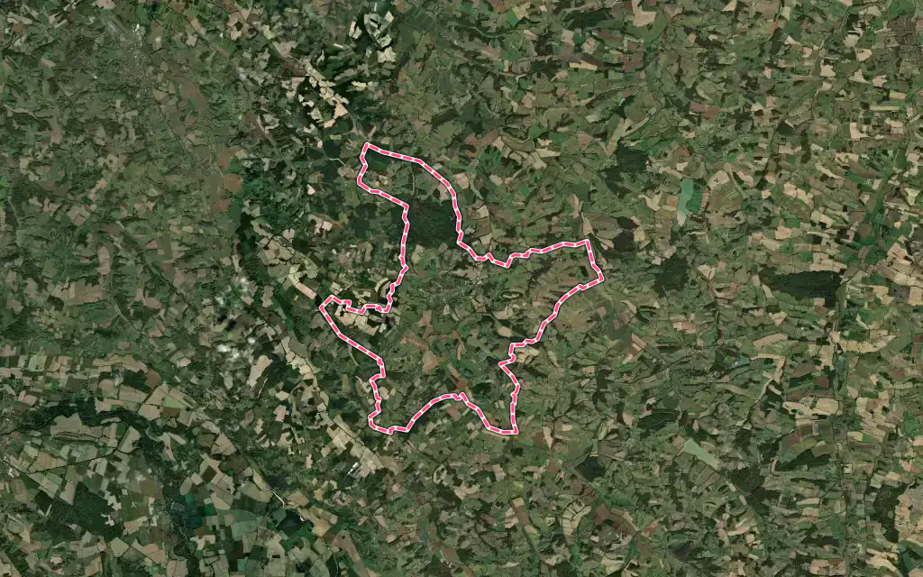 Vue satellite de Aignan avec ses contours administratifs