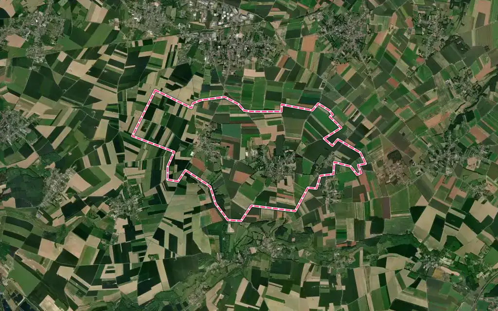Vue satellite de Aigneville avec ses contours administratifs