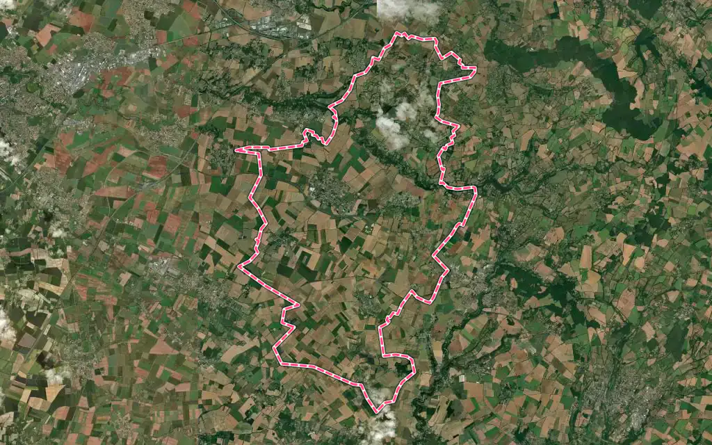 Vue satellite de Aigondigné avec ses contours administratifs