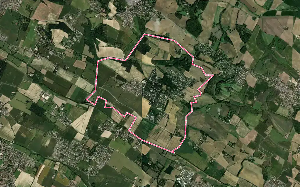 Vue satellite de Aigrefeuille avec ses contours administratifs