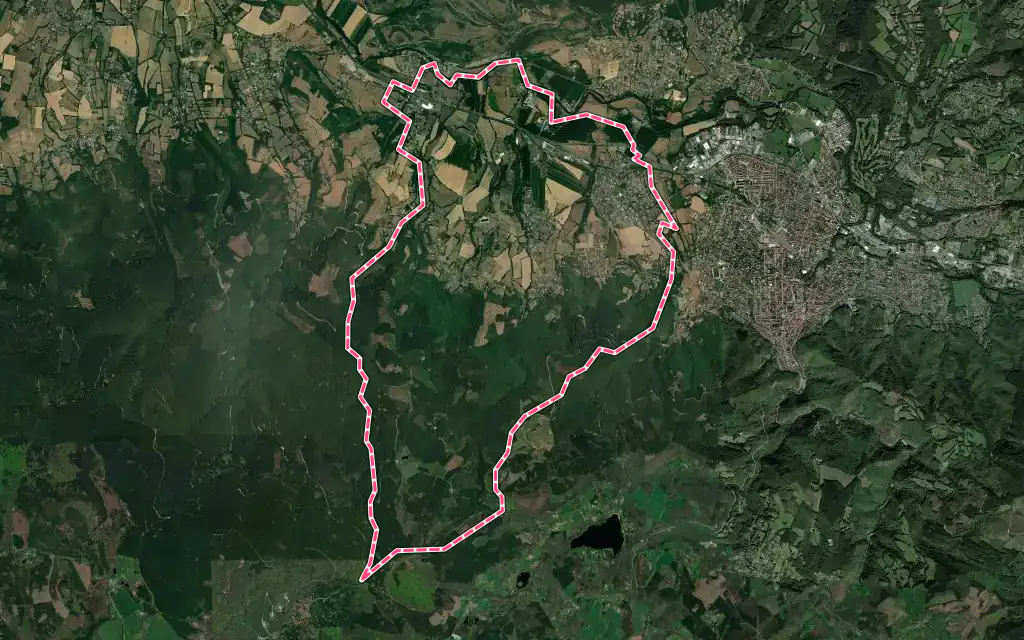 Vue satellite de Aiguefonde avec ses contours administratifs