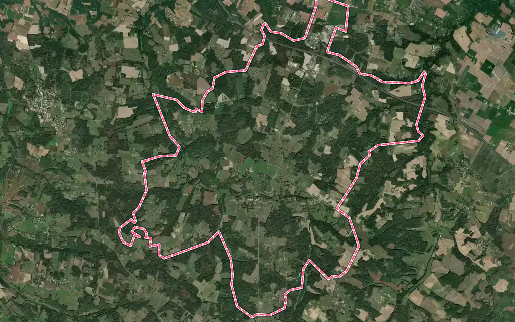 Vue satellite de Aillas avec ses contours administratifs