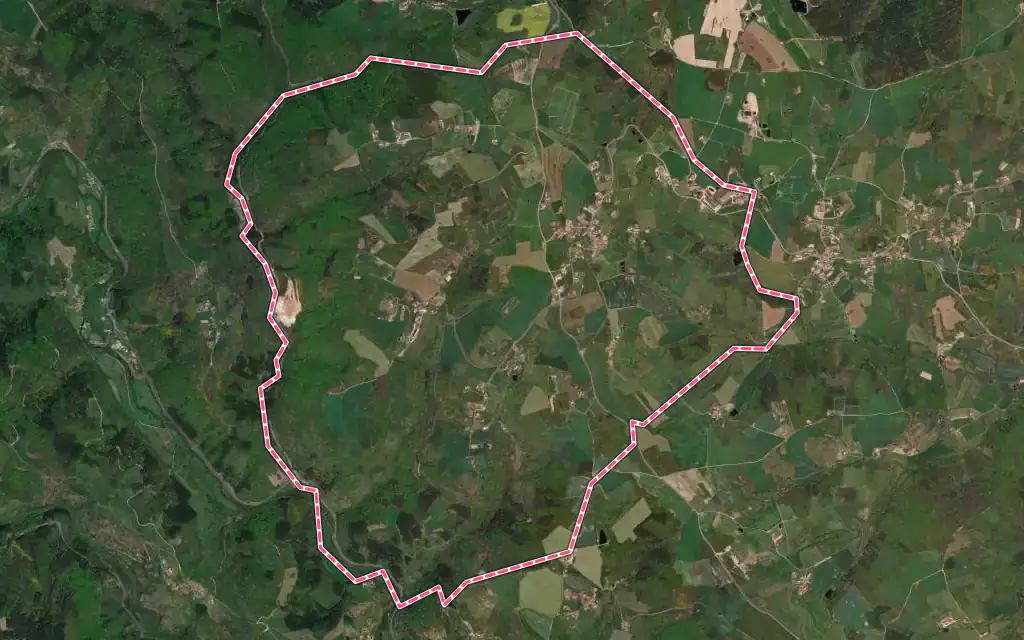 Vue satellite de Ailleux avec ses contours administratifs