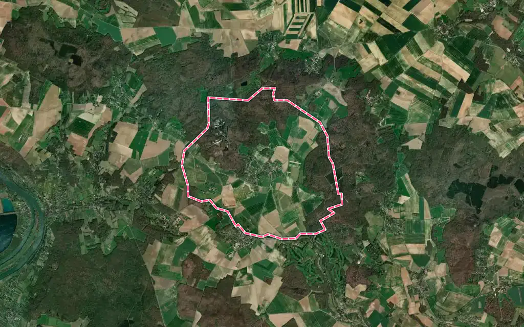 Vue satellite de Aincourt avec ses contours administratifs