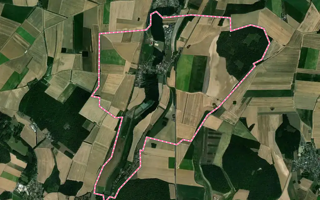 Vue satellite de Airion avec ses contours administratifs