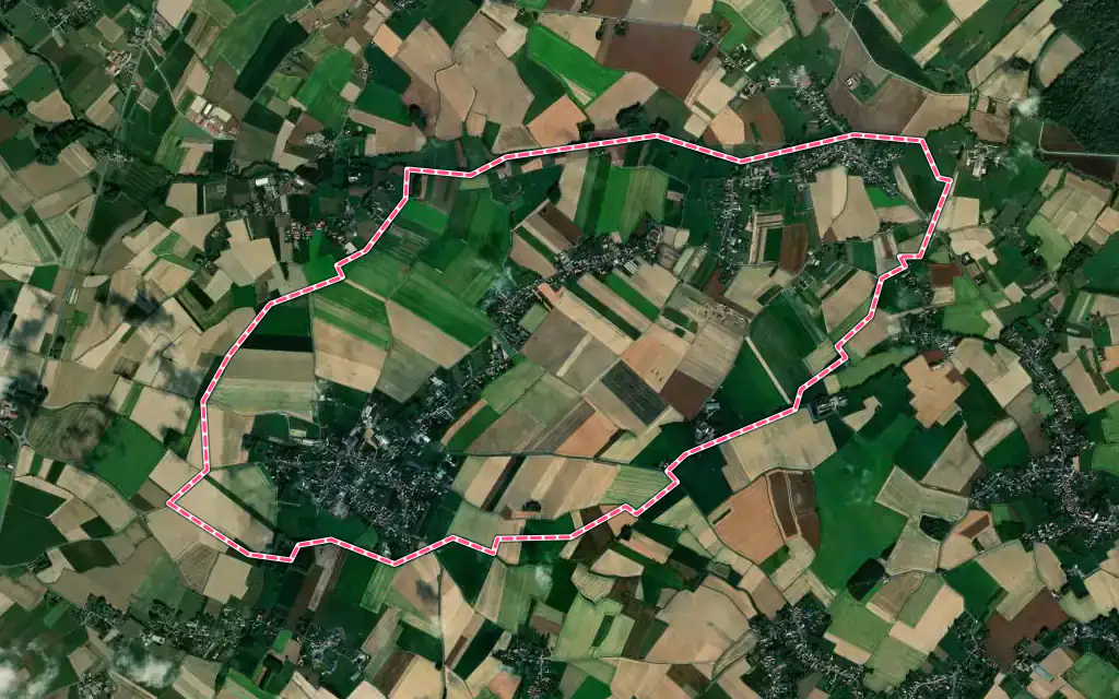 Vue satellite de Aix-en-Pévèle avec ses contours administratifs