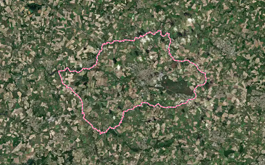 Vue satellite de Aizenay avec ses contours administratifs