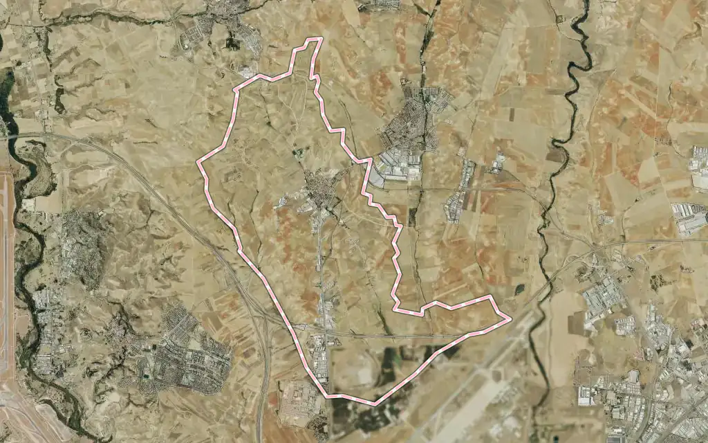 Vista satélite de Ajalvir con su contorno administrativo