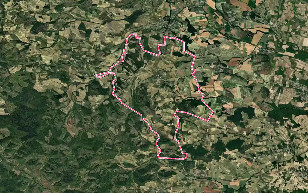 Vue satellite de Alaigne avec ses contours administratifs