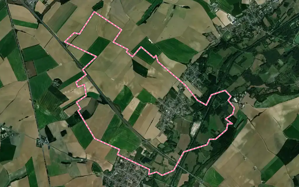 Vue satellite de Alaincourt avec ses contours administratifs