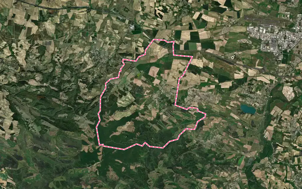 Vue satellite de Alairac avec ses contours administratifs