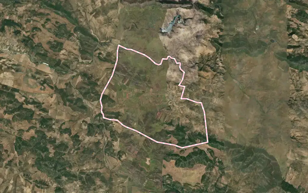 Vista satélite de Alamillo con su contorno administrativo