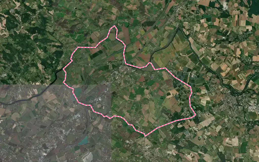 Vue satellite de Albias avec ses contours administratifs