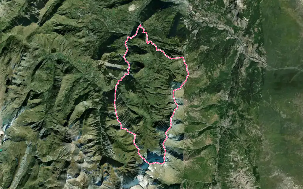Vue satellite de Albiez-Montrond avec ses contours administratifs