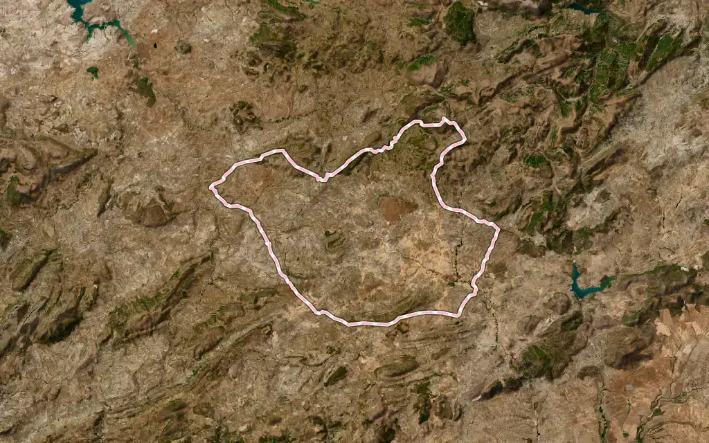 Vista satélite de Alcalá la Real con su contorno administrativo
