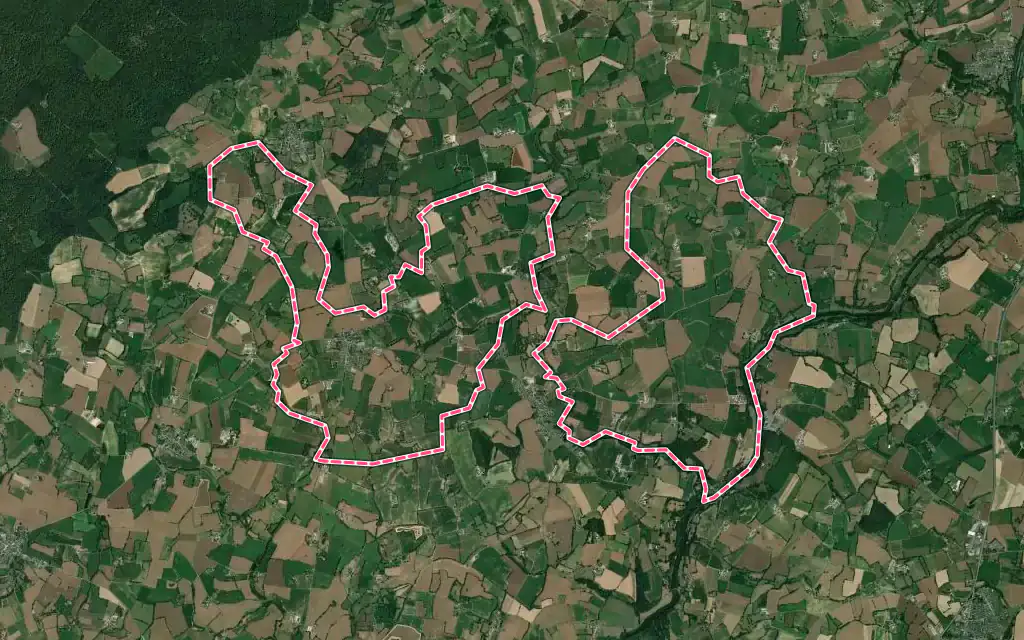Vue satellite de Alexain avec ses contours administratifs
