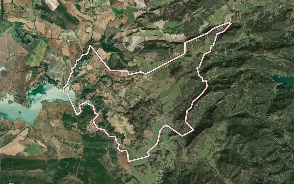 Vista satélite de Algar con su contorno administrativo