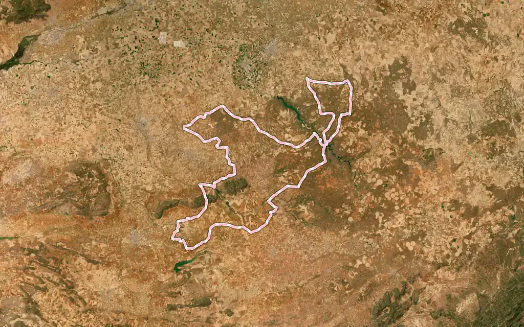Vista satélite de Alhambra con su contorno administrativo
