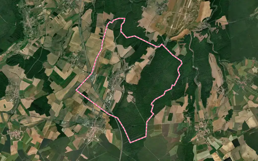 Vue satellite de Allain avec ses contours administratifs