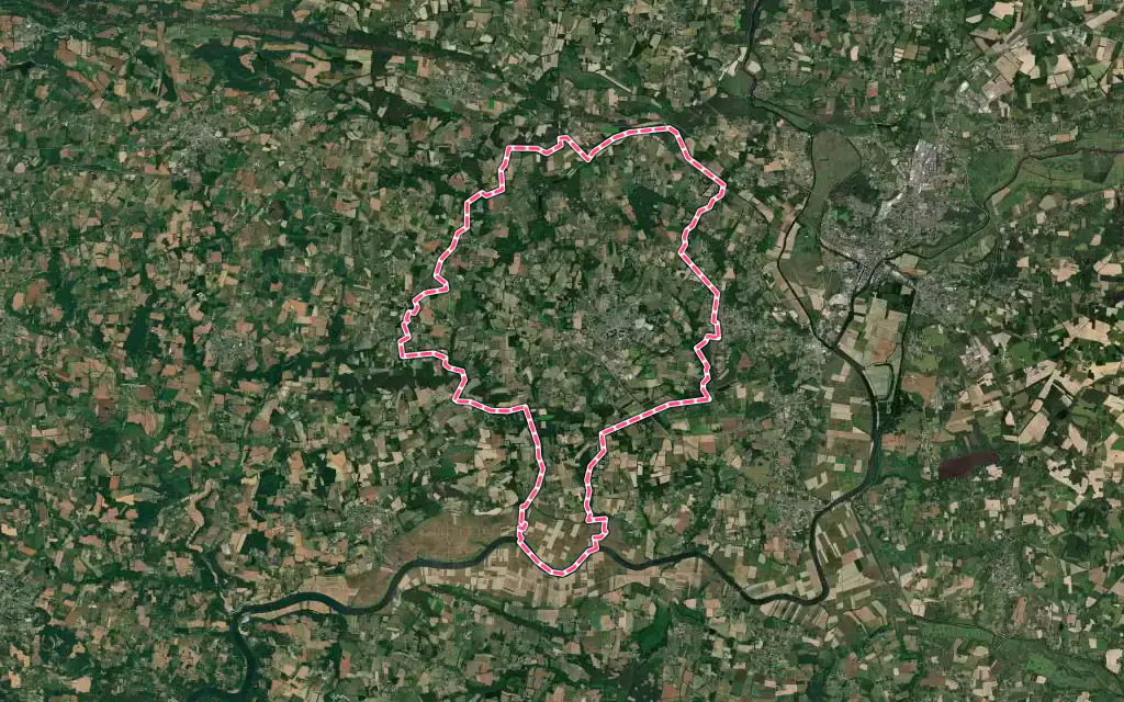Vue satellite de Allaire avec ses contours administratifs