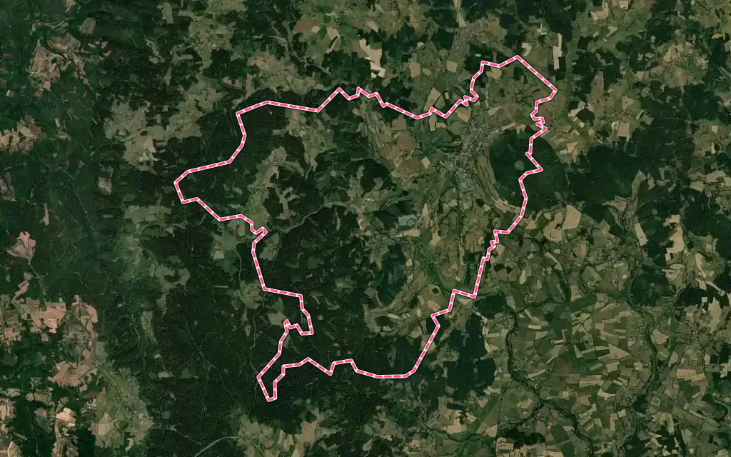Vue satellite de Allègre avec ses contours administratifs