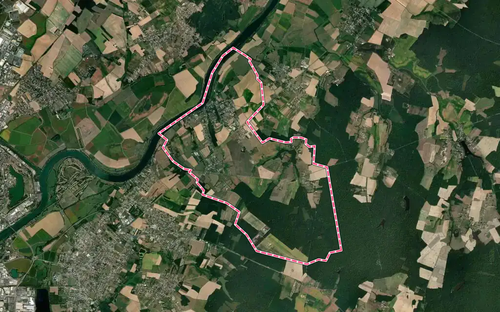 Vue satellite de Allériot avec ses contours administratifs