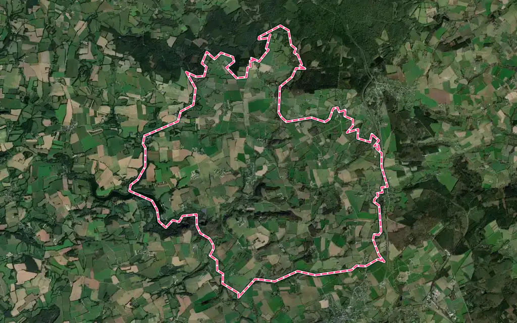 Vue satellite de Allineuc avec ses contours administratifs