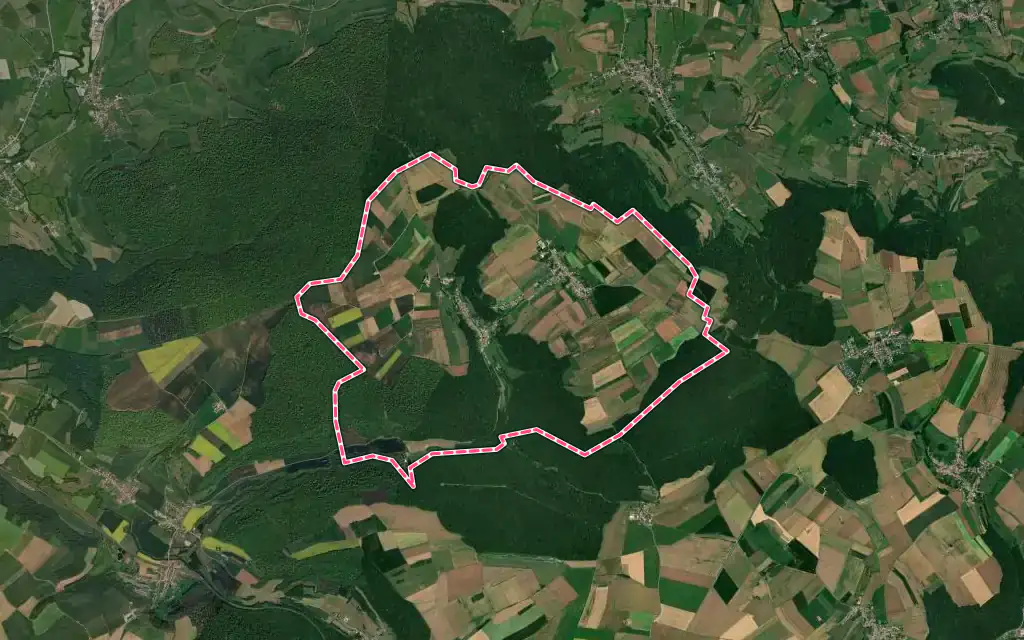 Vue satellite de Allondrelle-la-Malmaison avec ses contours administratifs