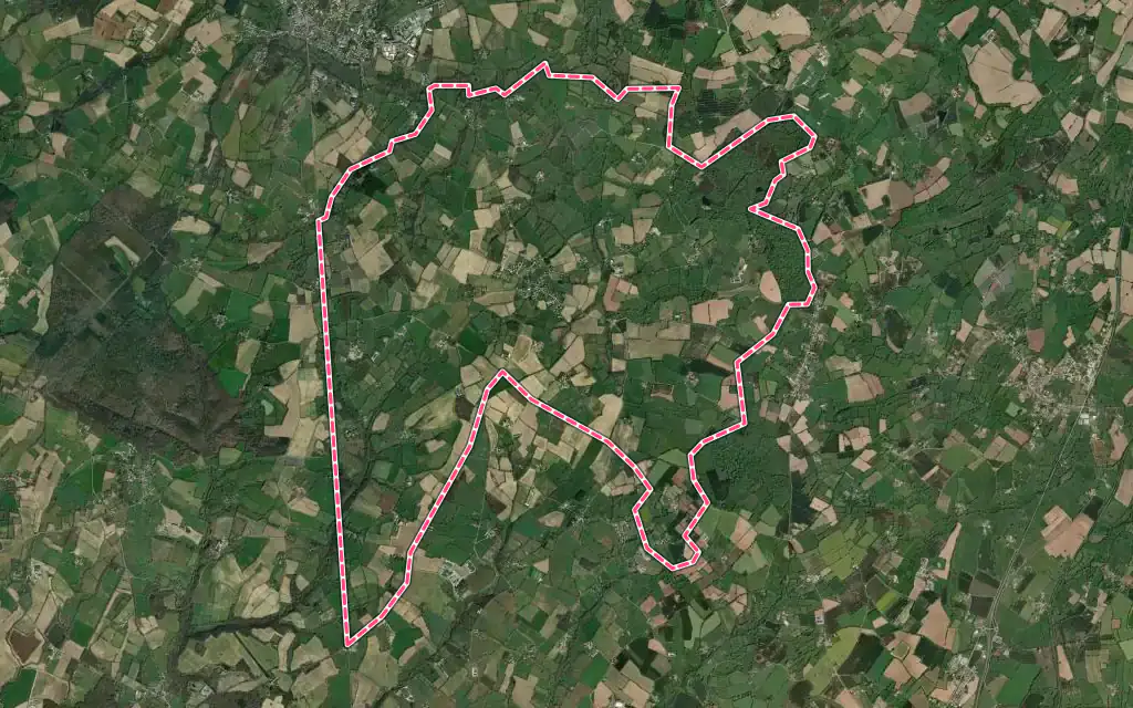 Vue satellite de Allonne avec ses contours administratifs