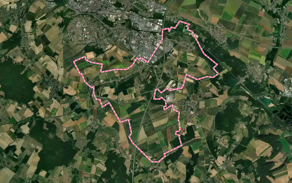 Vue satellite de Allonne avec ses contours administratifs