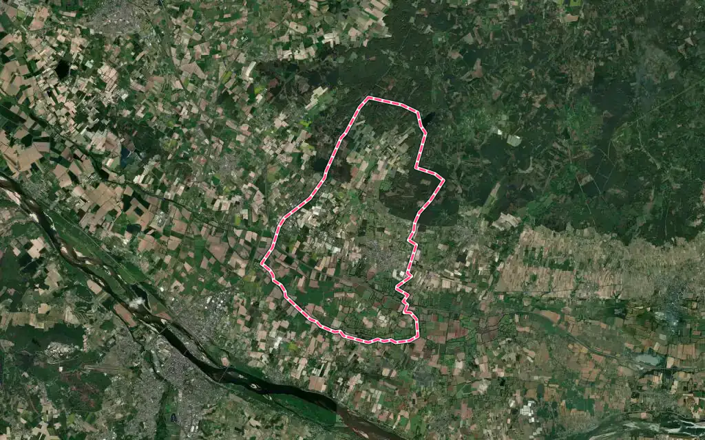 Vue satellite de Allonnes avec ses contours administratifs