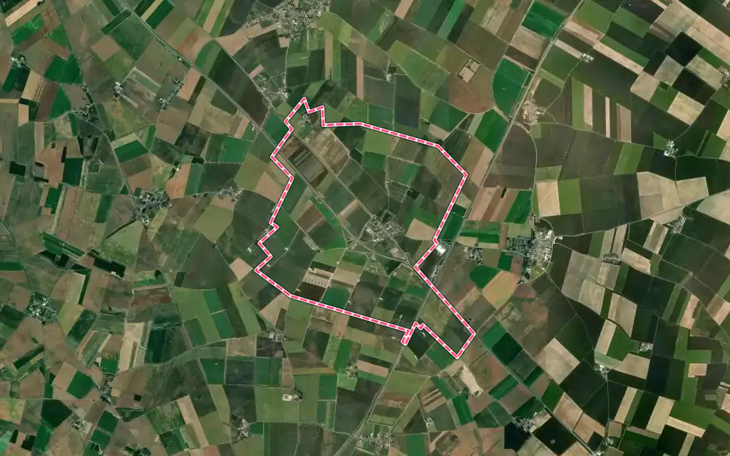 Vue satellite de Allonnes avec ses contours administratifs