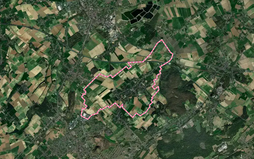 Vue satellite de Allouagne avec ses contours administratifs
